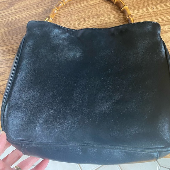 Vintage Black Gucci purse w/ Bamboo Handles - Picture 10 of 13